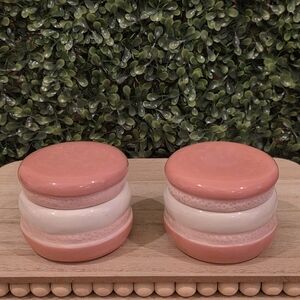 Target Pink and Cream Stackable Ceramic Accent Jars - Set of 2